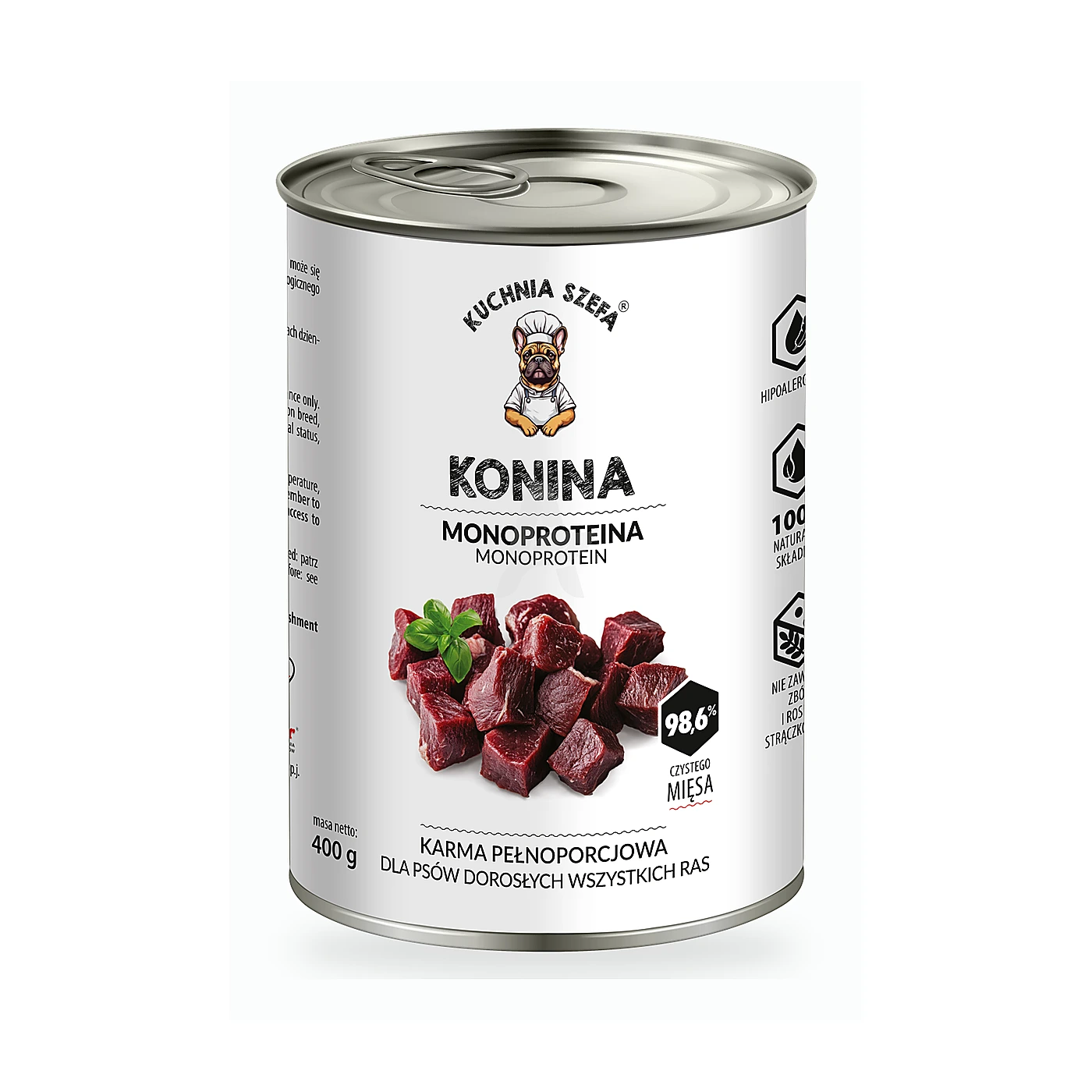 KUCHNIA SZEFA Karma pełnoporcjowa dla psów - KONINA 400g