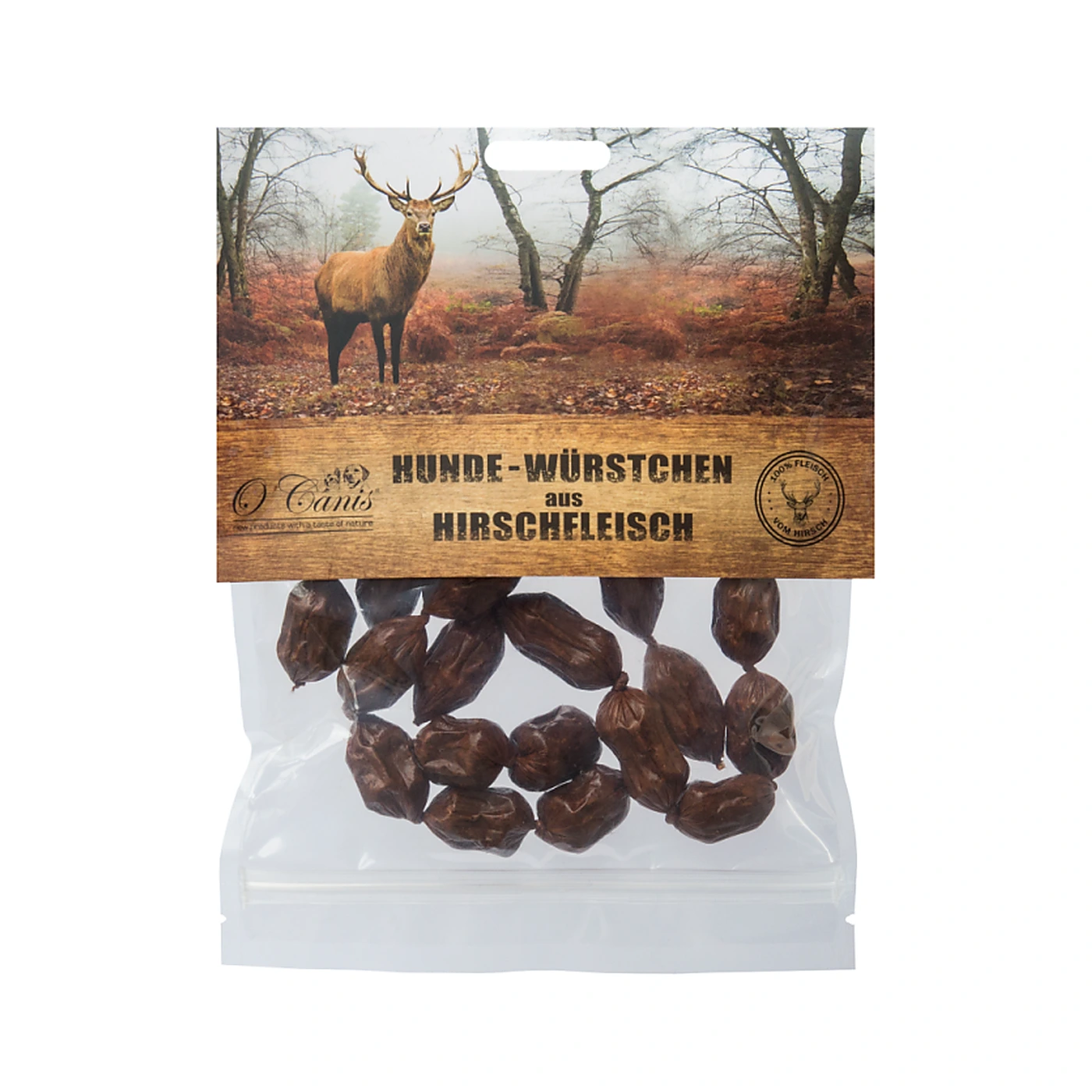 O´Canis Premium  kiełbaski dla psów z jelenia 100 g