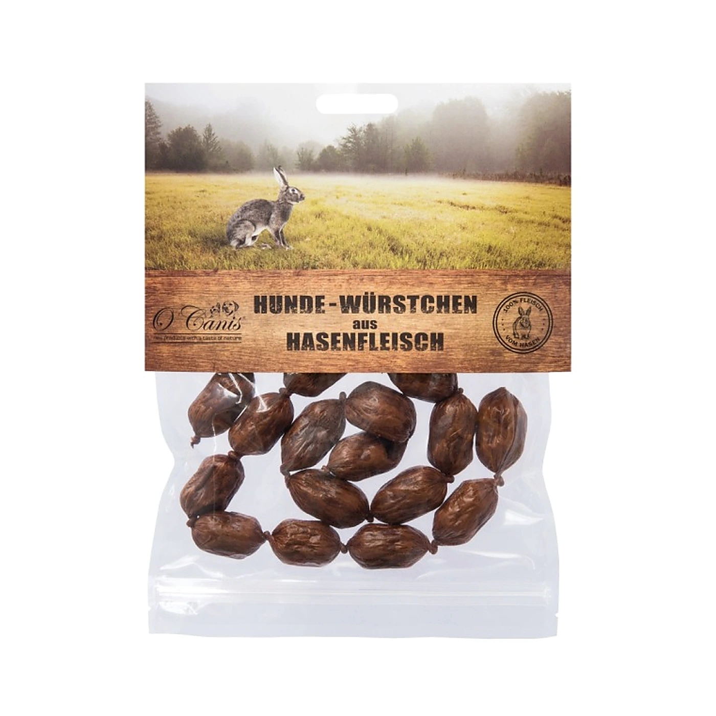 O´Canis Premium kiełbaski dla psa z zająca 100 g