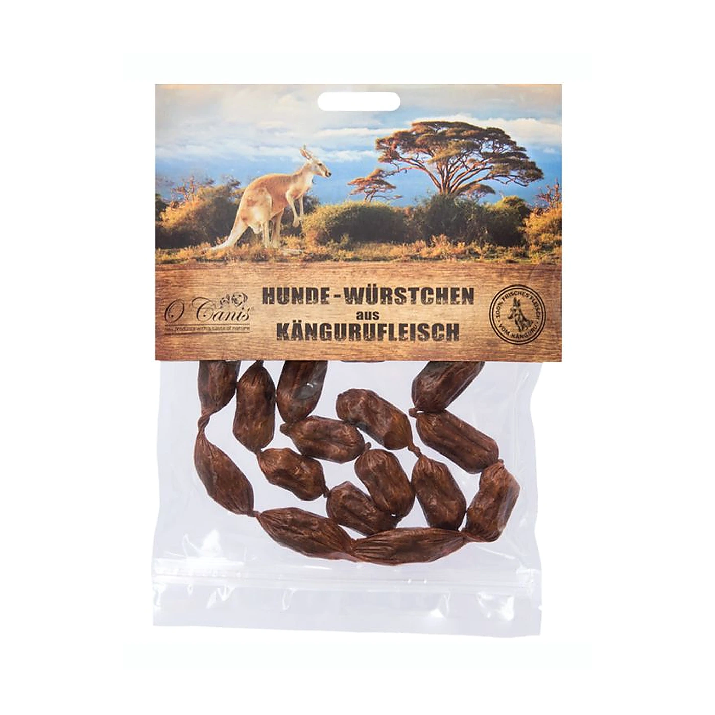 O´Canis Premium kiełbaski dla psa z kangura 100 g
