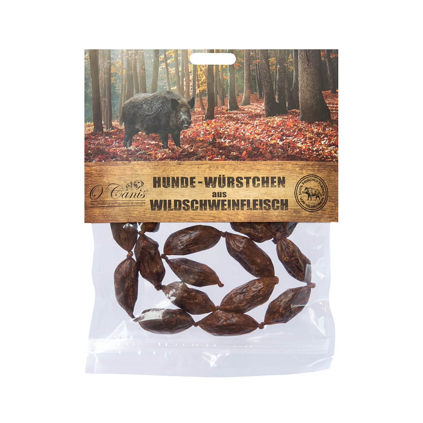 O´Canis Premium kiełbaski dla psa z dzika 100 g