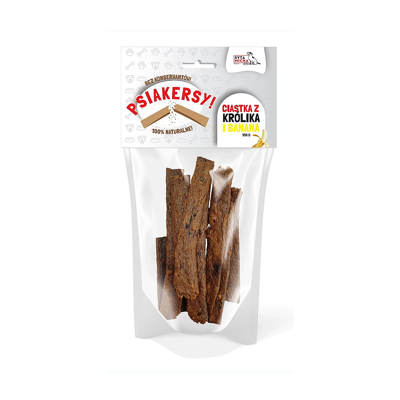SYTA MICHA Psiakersy Królik z bananem 100g