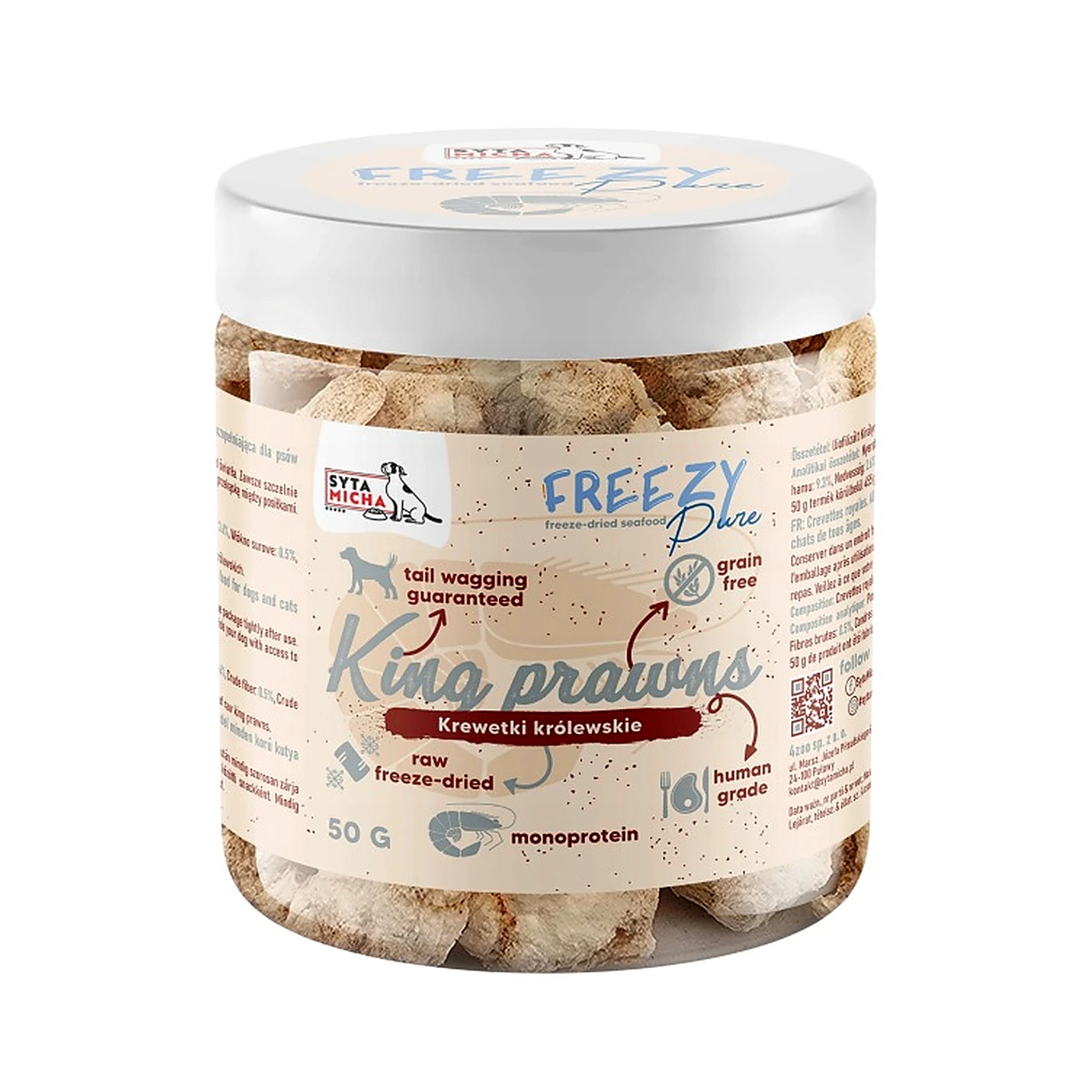 SYTA MICHA FREEZY PURE liofilizowane krewetki królewskie 50g