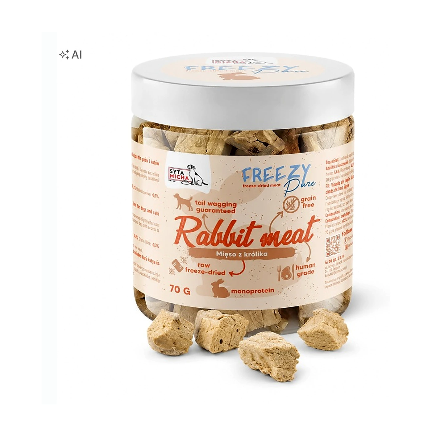 SYTA MICHA FREEZY PURE liofilizowane mięso z królika 70g