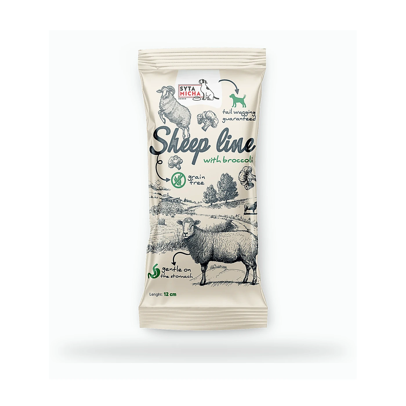 SYTA MICHA Sheep Line Kość do żucia Owca z brokułem 12cm
