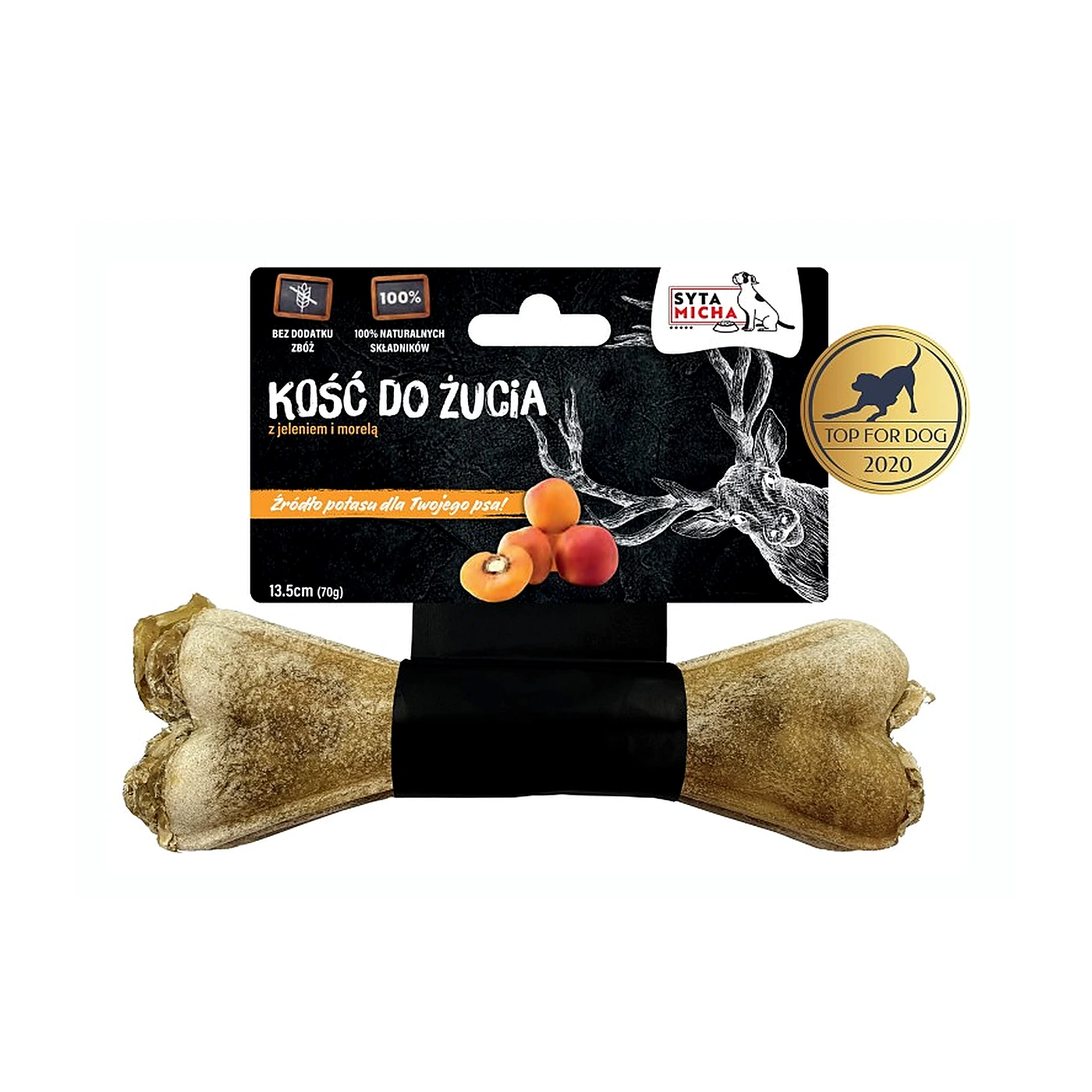 SYTA MICHA Kość do żucia dla psa z jeleniem i morelą 13,5 cm