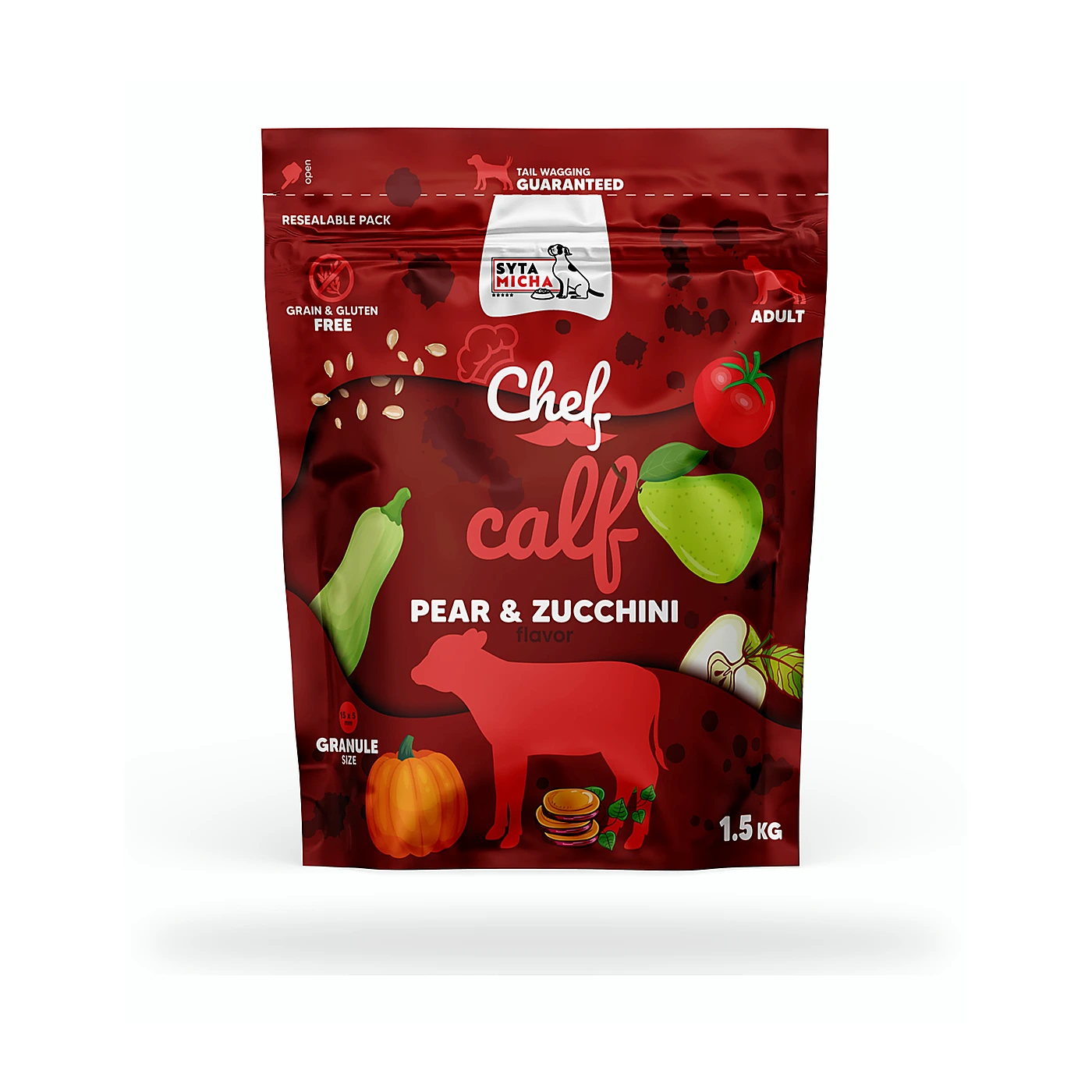 SYTA MICHA Karma sucha CHEF Cielecina 1,5kg