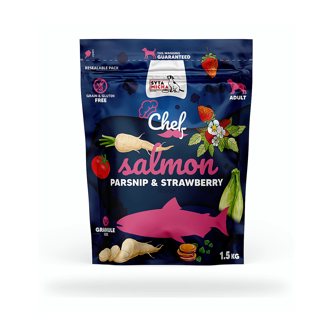 SYTA MICHA Karma sucha CHEF Łosoś 1,5kg