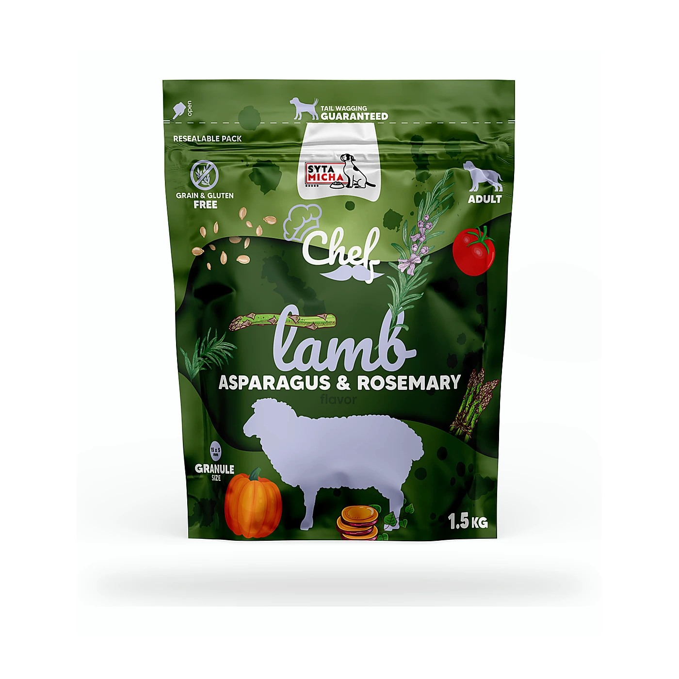 SYTA MICHA Karma sucha CHEF Jagniecina 1,5kg