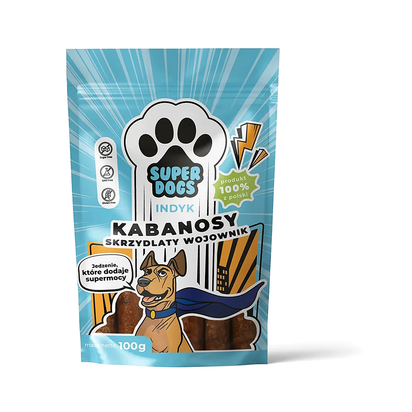 Kabanosy SUPERDOGS Skrzydalaty Wojownik. Indyk