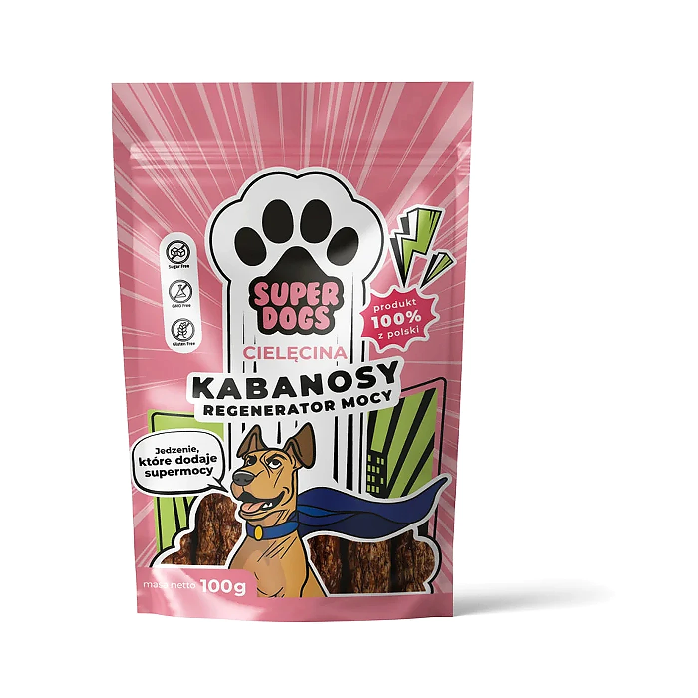 Kabanosy SUPERDOGS Regenerator Mocy. Cielęcina