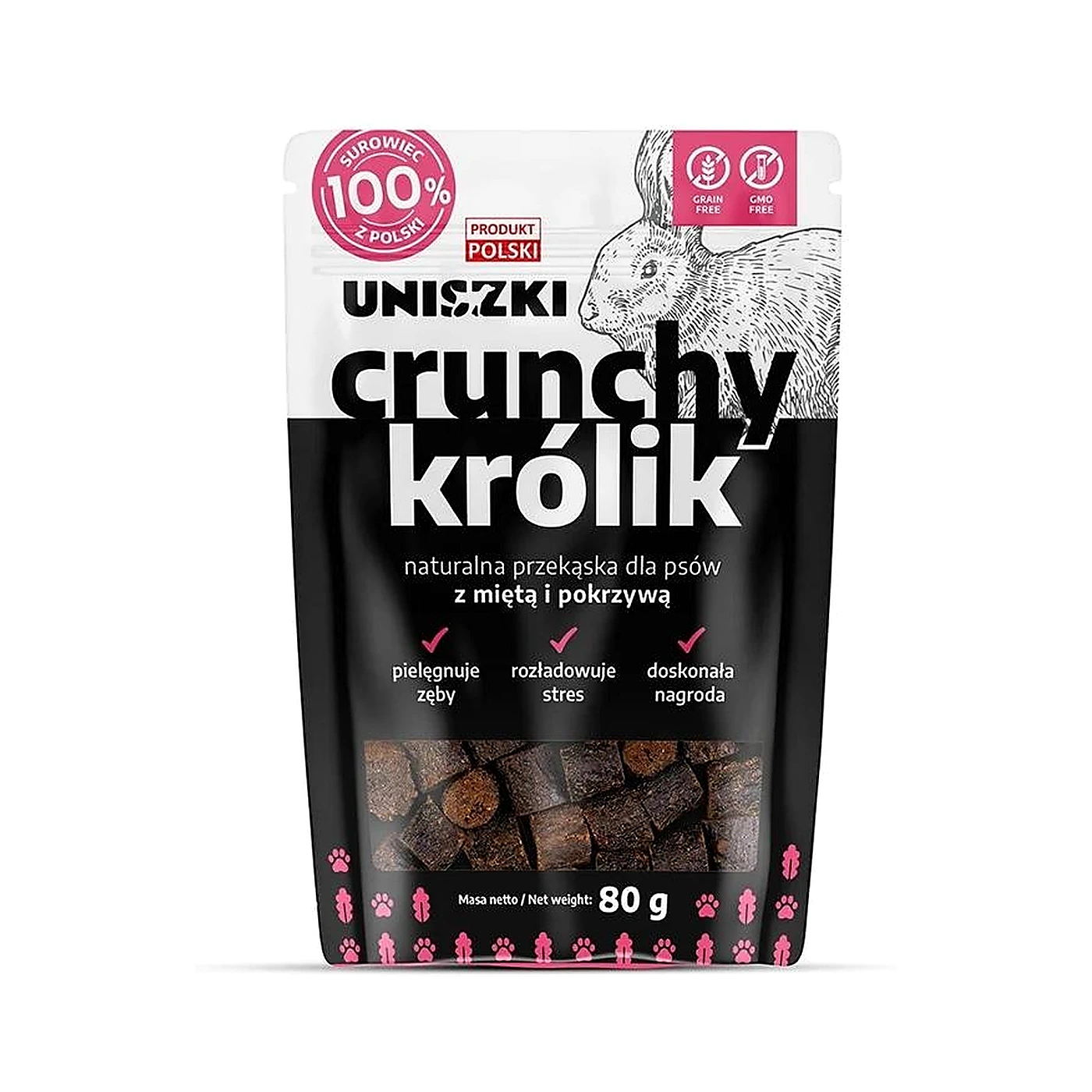 Uniszki Crunchy królik - Mięta Pokrzywa 80g