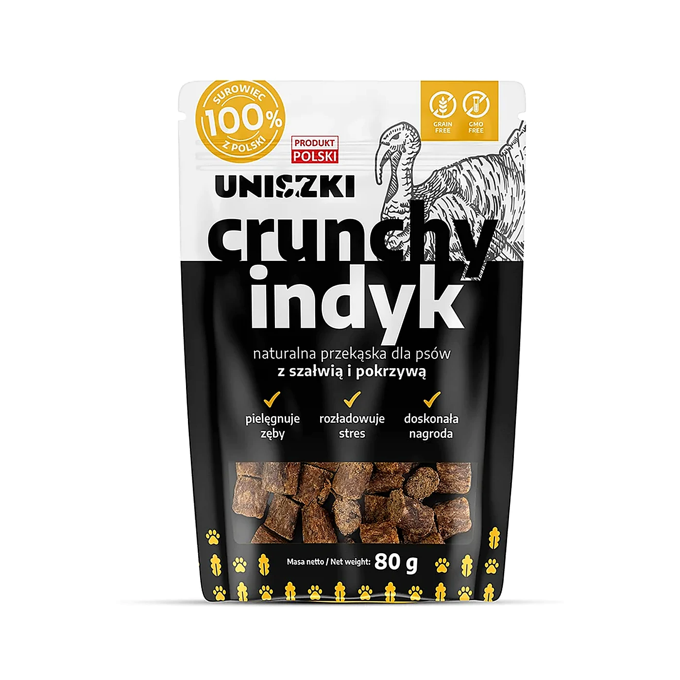 Uniszki Crunchy indyk Szałwia-Pokrzywa 80g