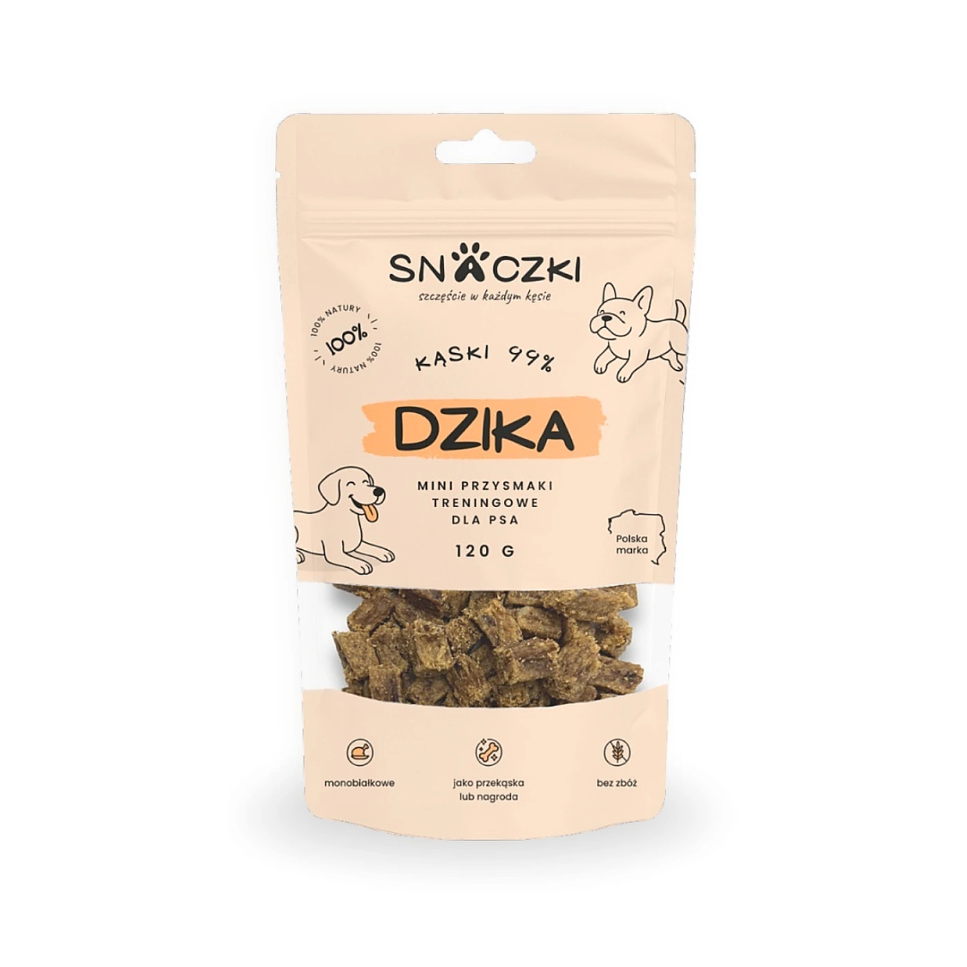 Snaczki Kąski 99% dzika 120g