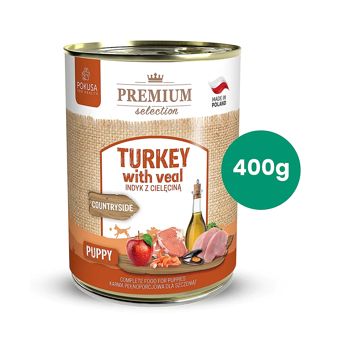 Premium Selection indyk z cielecina karma mokra dla szczeniat 400g