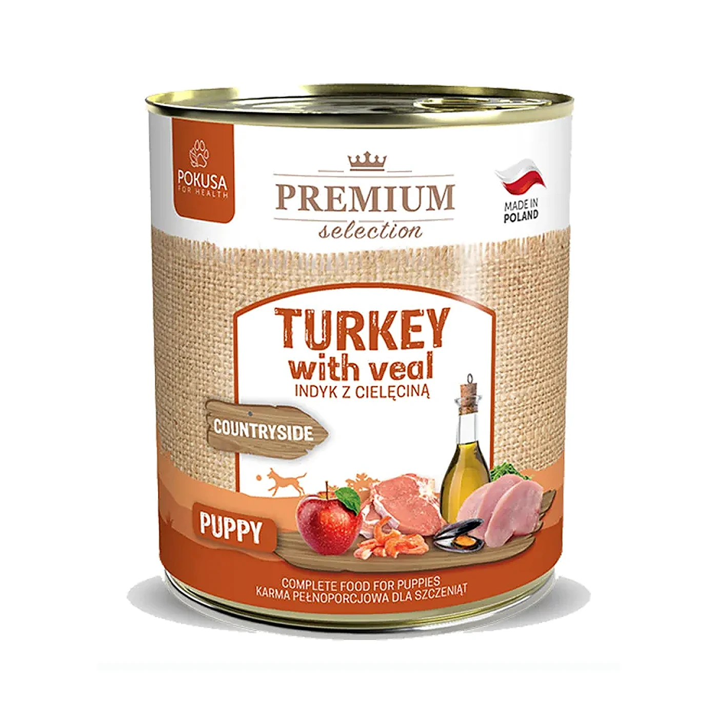 Premium Selection indyk z cielecina karma mokra dla szczeniat 800g
