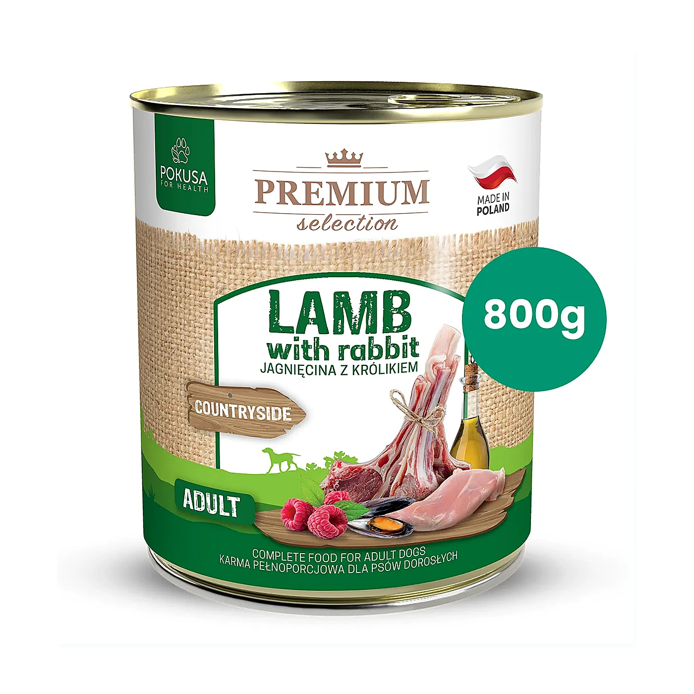 Premium Selection jagniecina z królikiem karma mokra dla psów doroslych 800g