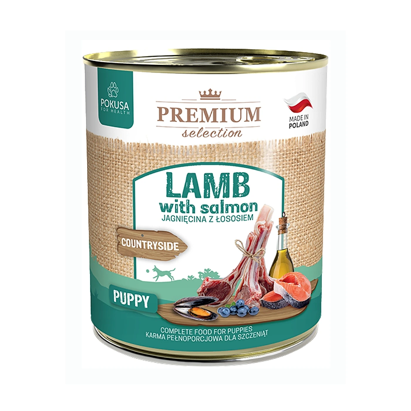Premium Selection jagniecina z lososiem karma mokra dla szczeniat 800g