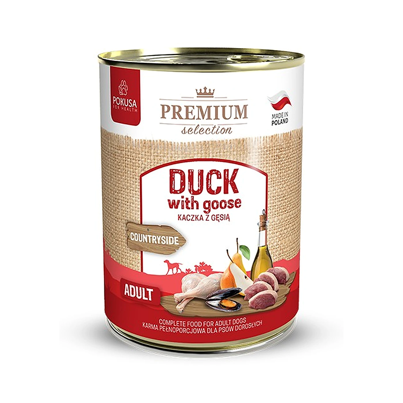 Premium Selection kaczka z gesia karma mokra dla psów doroslych 400g