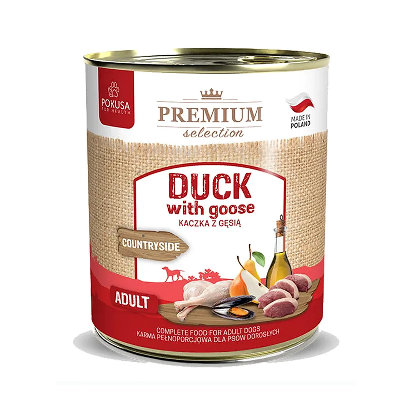Premium Selection kaczka z gesia karma mokra dla psów doroslych 800g