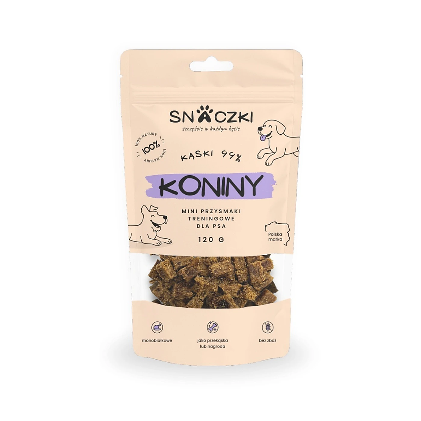 Snaczki Kąski 99% koniny 120g