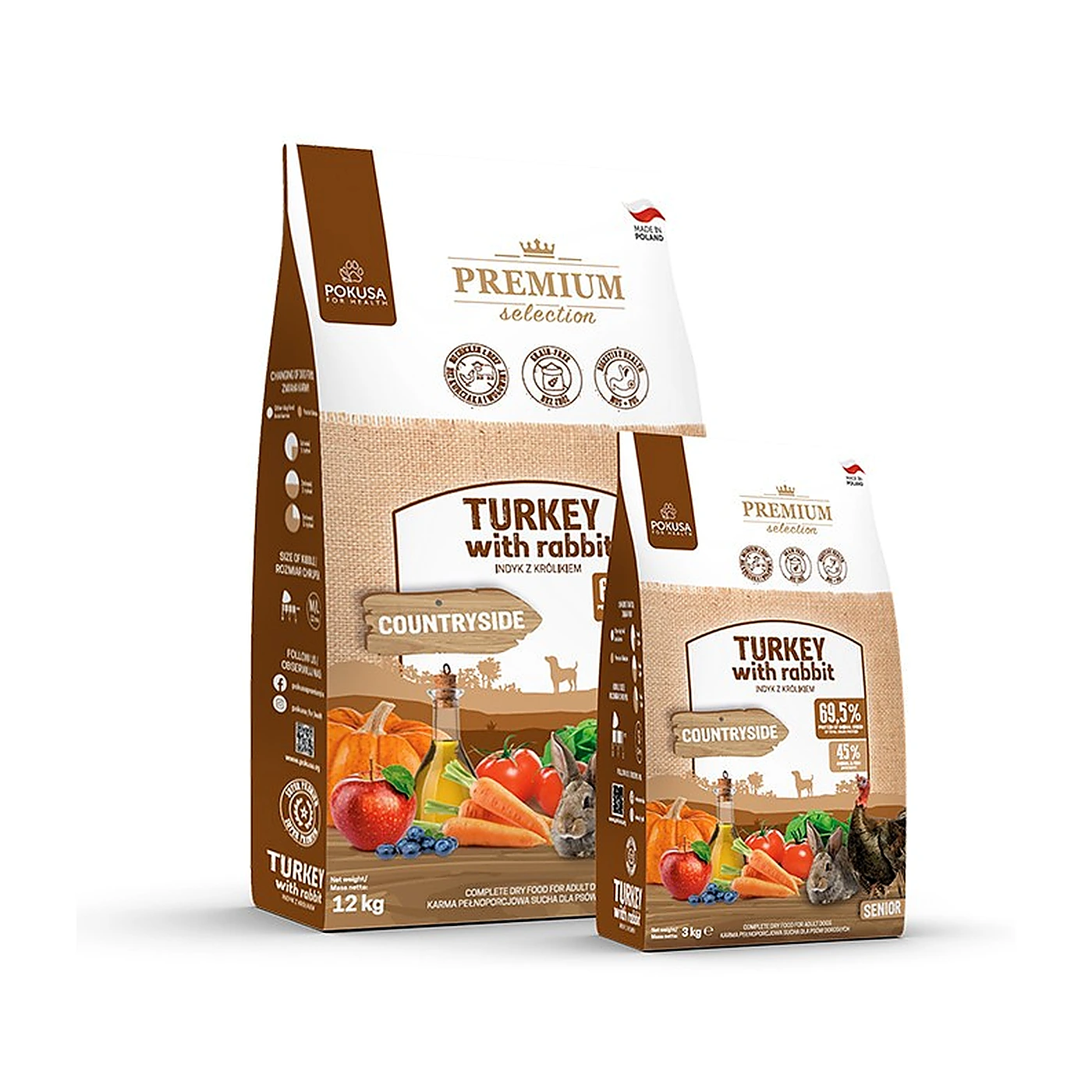 Premium Selection - Turkey with Rabbit sucha karma dla psów seniorów 3 kg