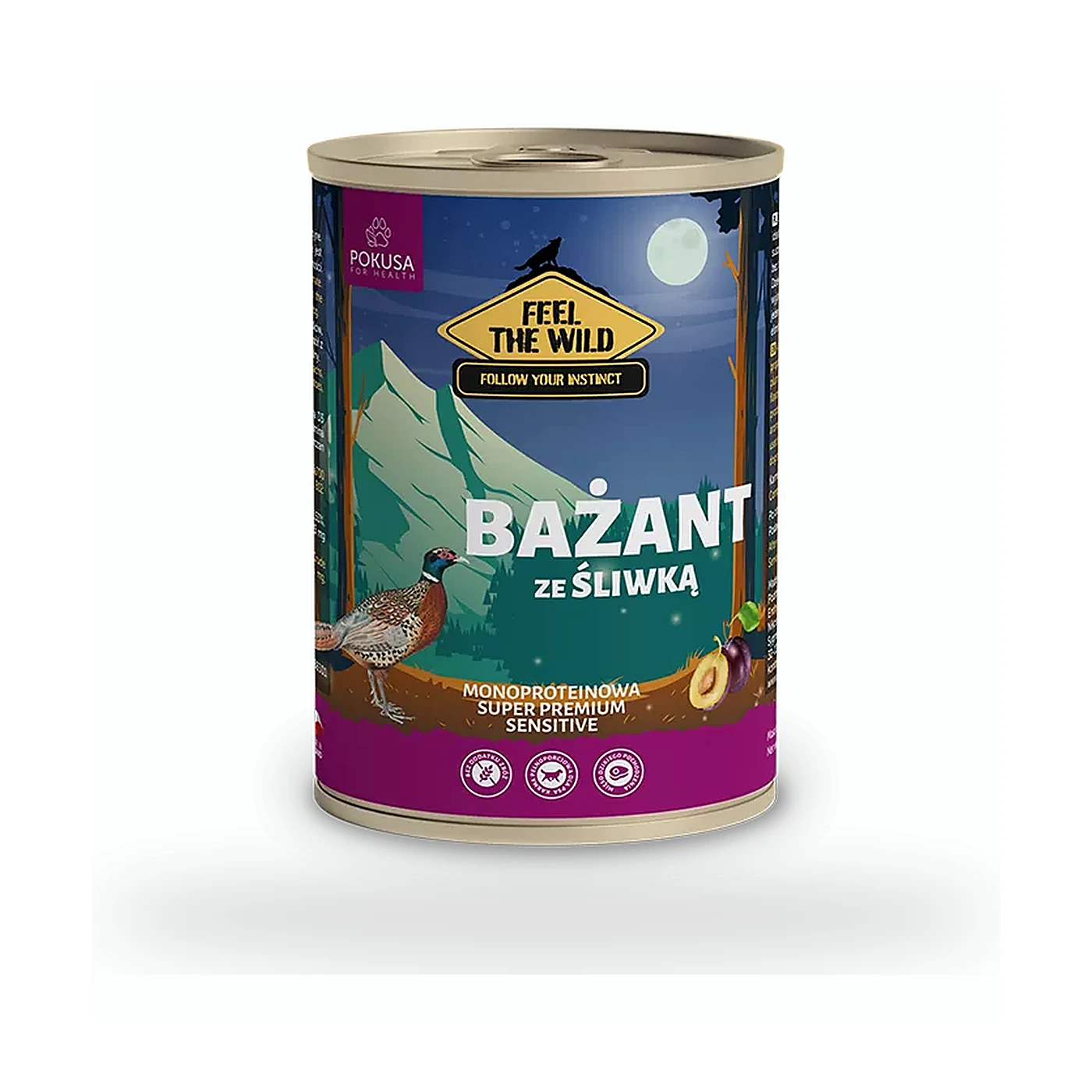Pokusa Feel The Wild - bazant ze sliwka - karma mokra 400 g