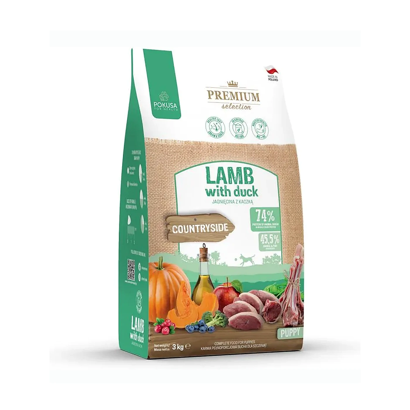 Pokusa Sucha Karma dla Szczeniaka Jagniecina z Kaczka 3 kg