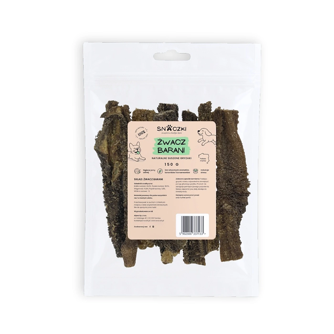 Snaczki Żwacz barani 150g