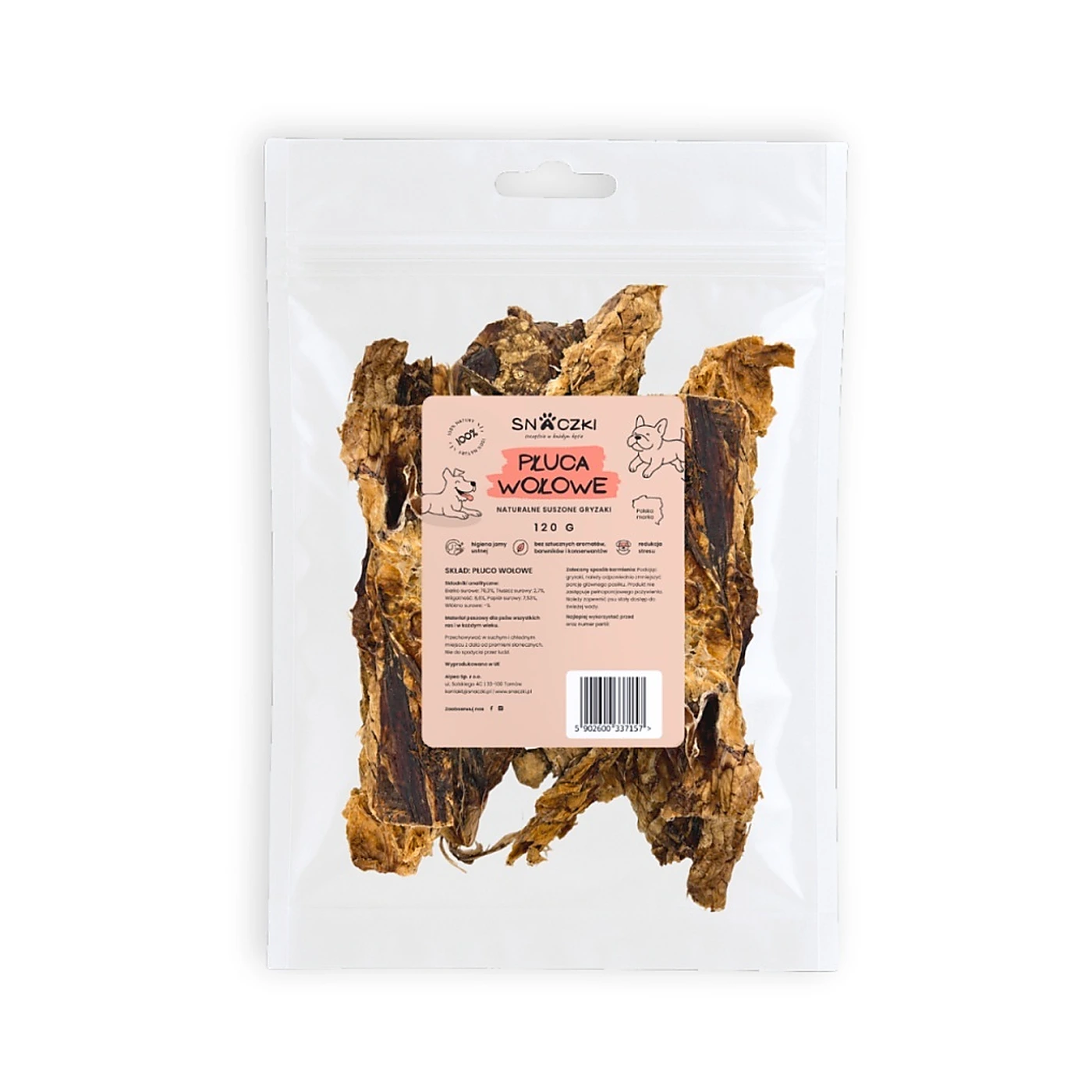 Snaczki Płuca wołowe 120g