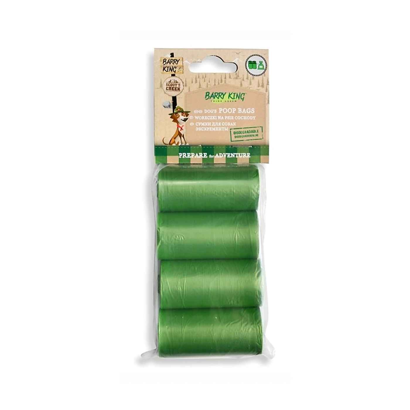 Woreczki na psie odchody, 4 rolki x 20szt, zielone, biodegradowalne