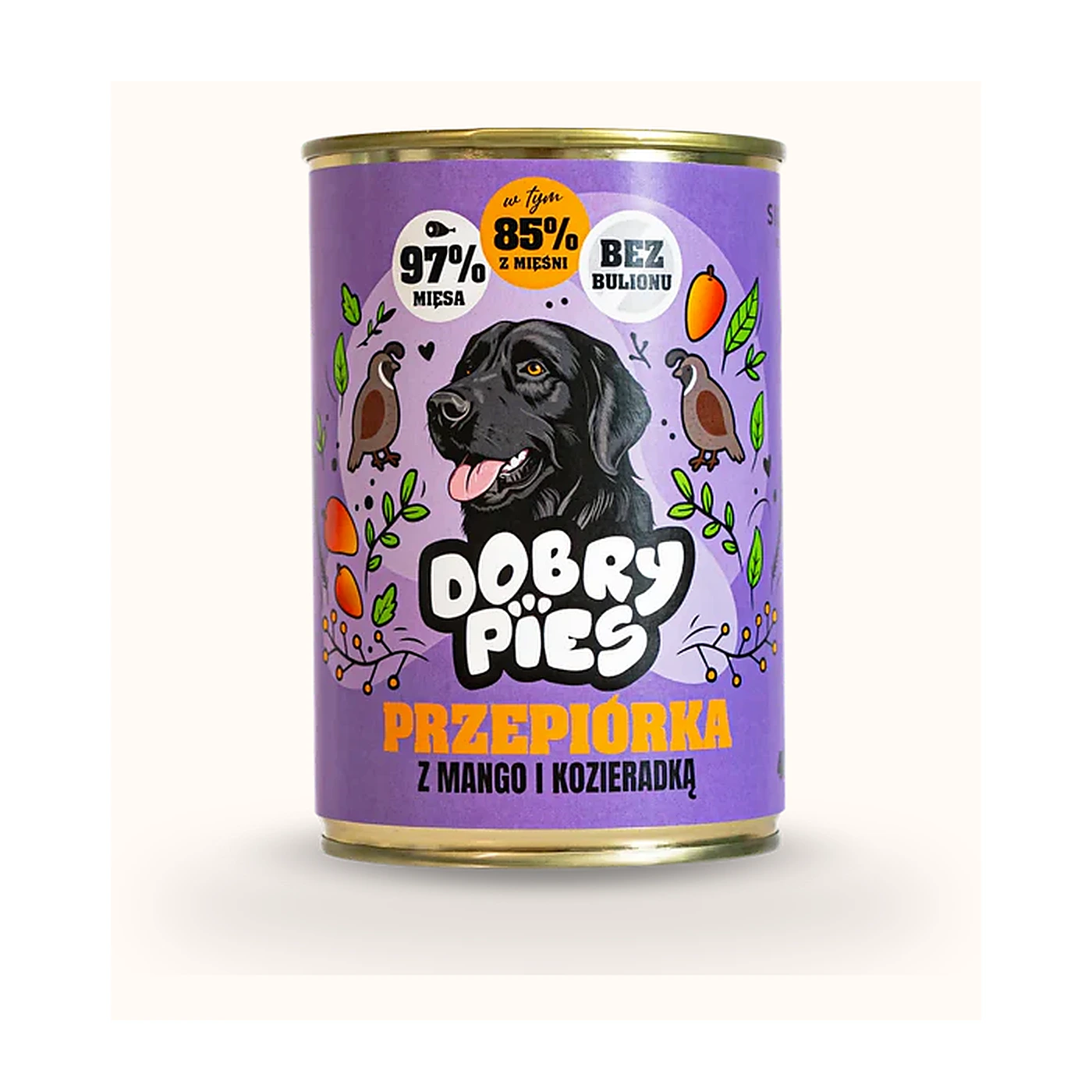 Dobry Pies karma przepiórka, mango,kozieradka 400g