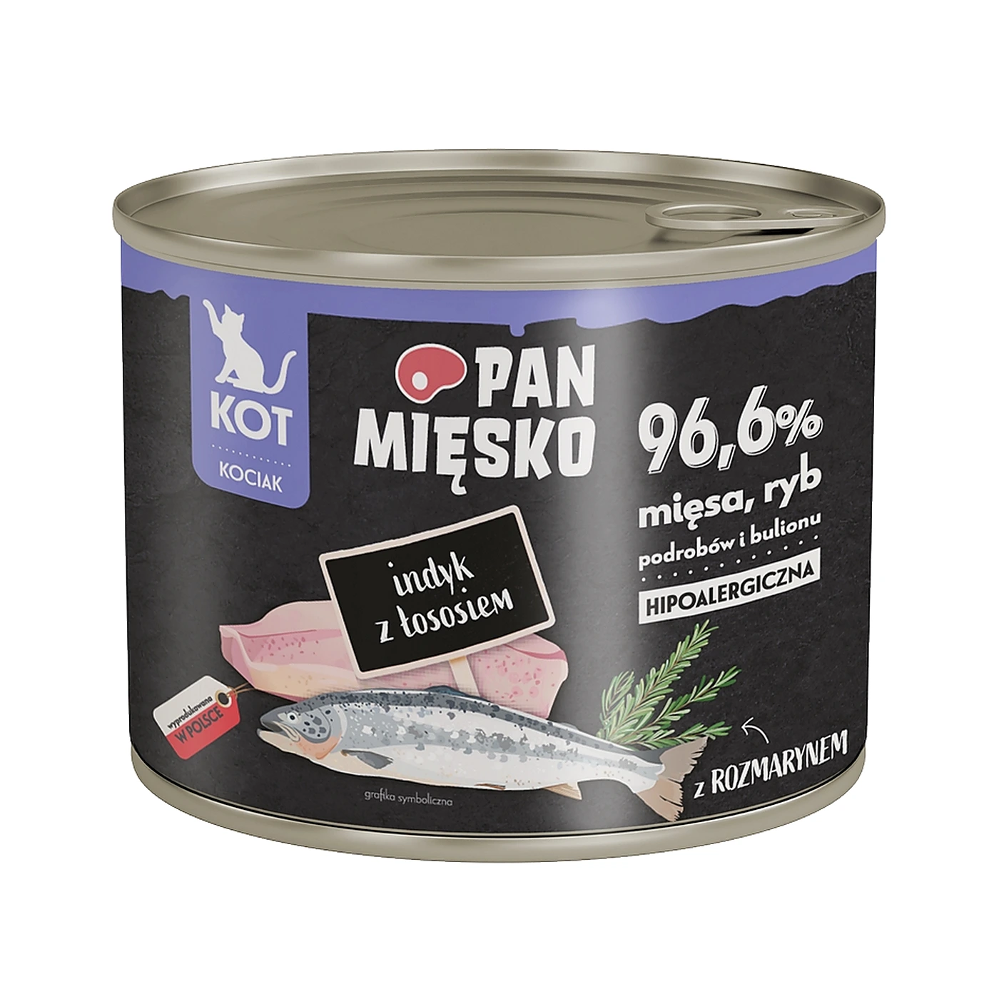 Pan Mięsko Karma mokra dla kota Indyk z łososiem (kociak) 200g
