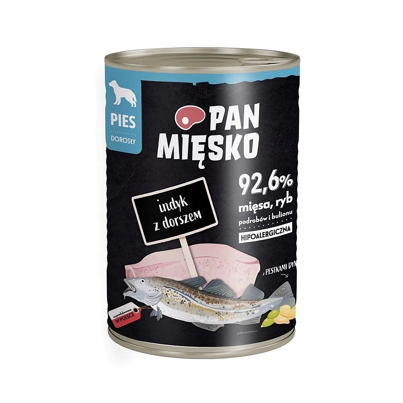 Pan Mięsko Karma mokra dla psa Indyk z dorszem (dorosły) 400g