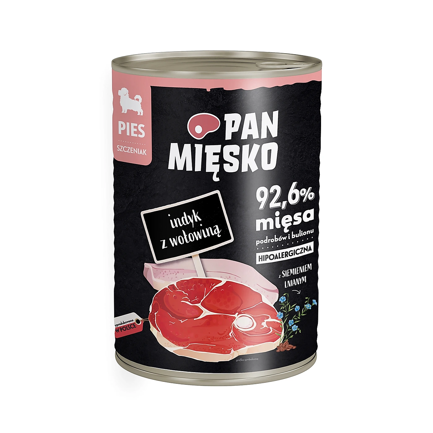 Pan Mięsko Karma mokra dla psa Indyk z wołowiną (szczeniak) 400g