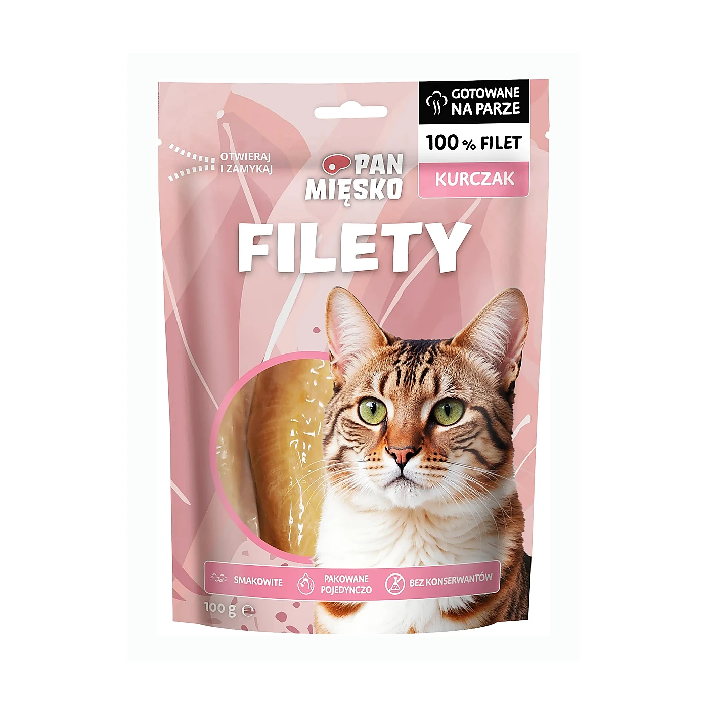 Pan Mięsko Przysmak dla kota Filety Kurczak (dorosły) 100g