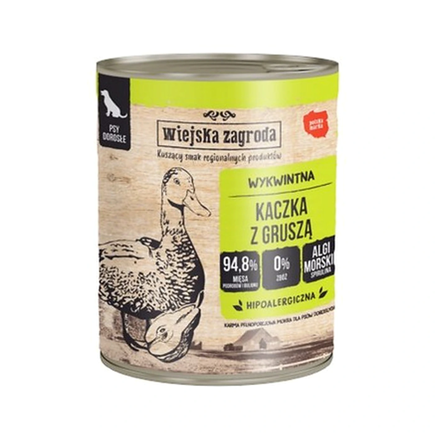 Wiejska Zagroda Karma mokra dla psa Kaczka z gruszką (dorosły) II 800g