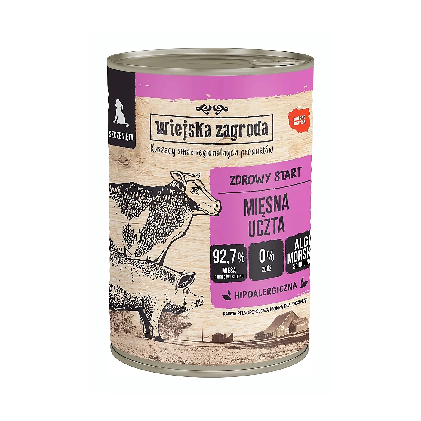 Wiejska Zagroda Karma mokra dla psa Mięsna uczta (szczeniak) II 400g