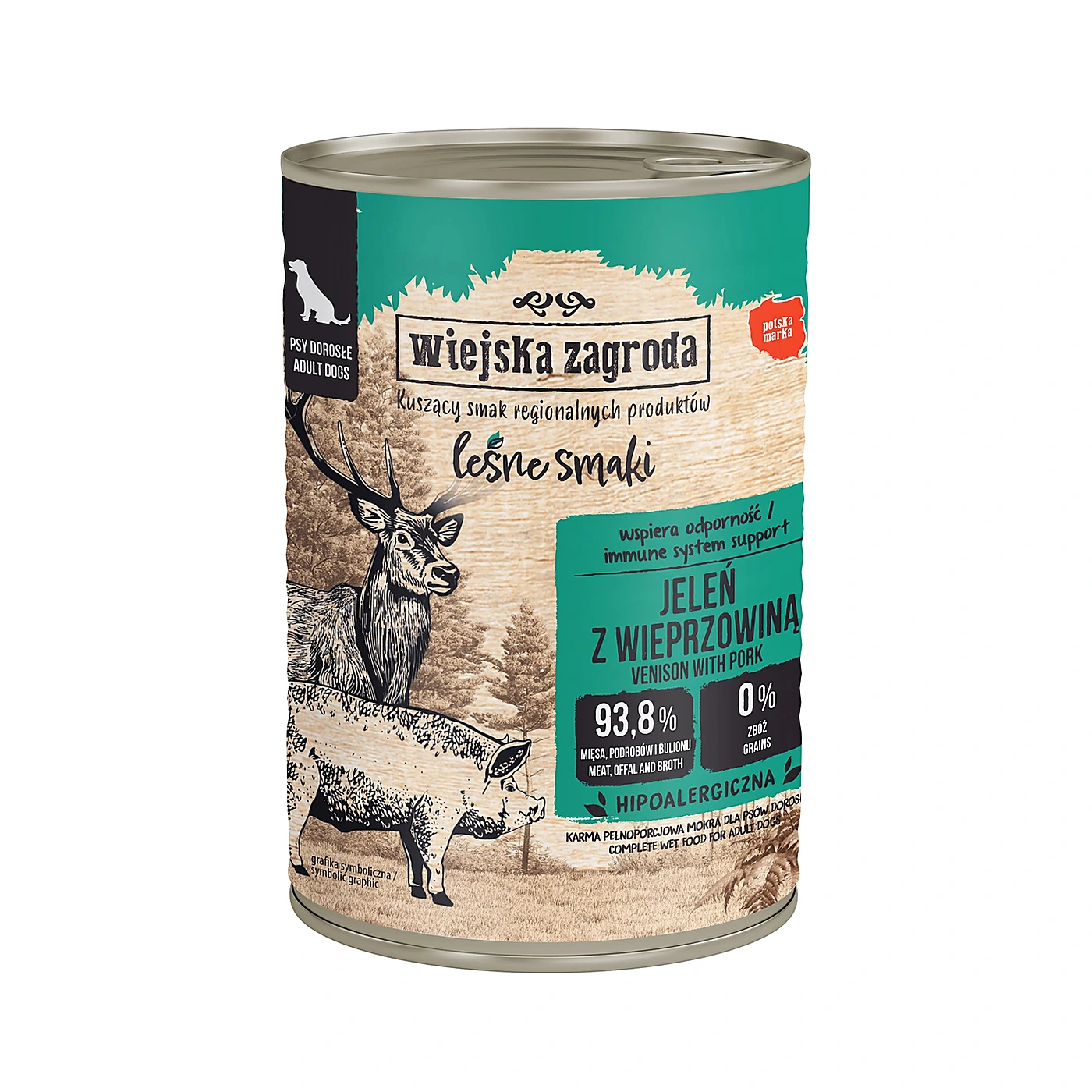 Wiejska Zagroda Karma mokra dla psa Leśne smaki Jeleń z wieprzowiną (dorosły) 400g