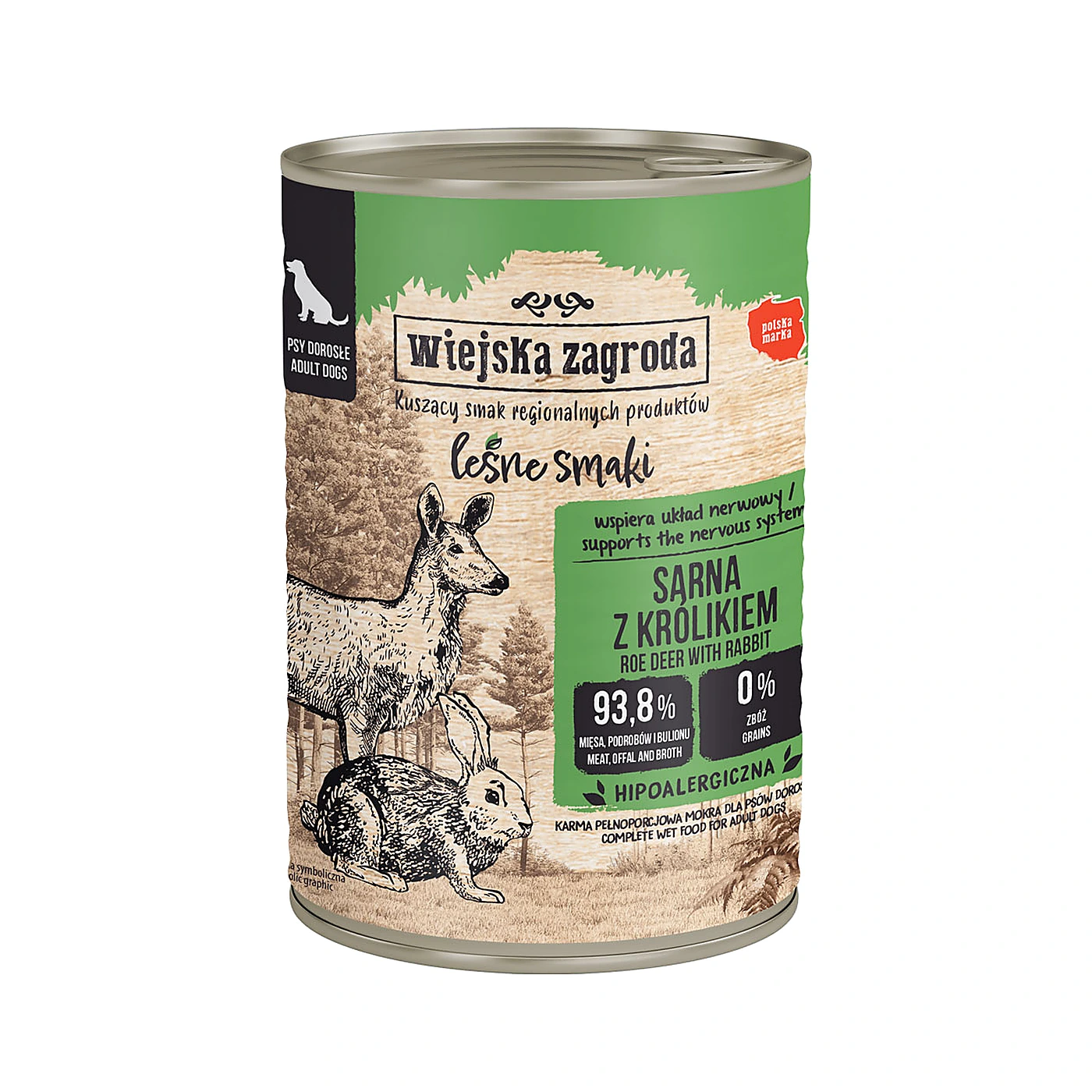 Wiejska Zagroda Karma mokra dla psa Leśne smaki Sarna z królikiem (dorosły) 400g