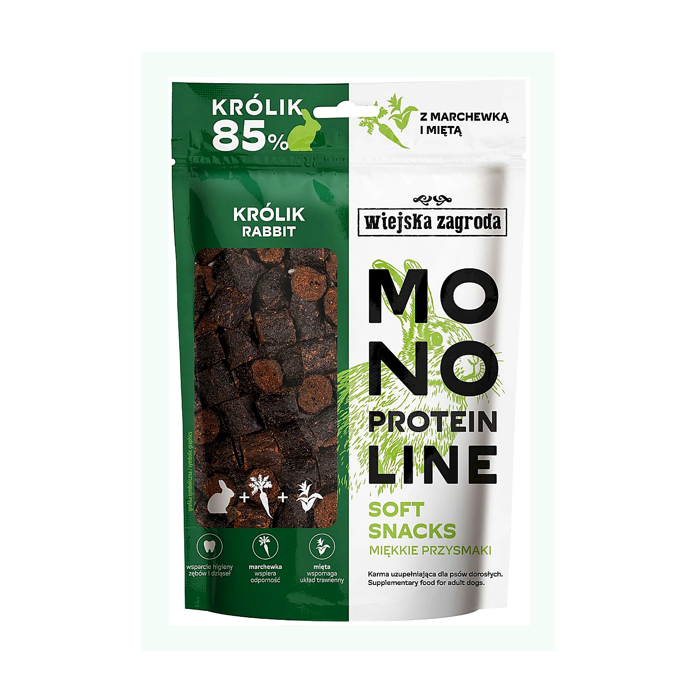 Wiejska Zagroda Przysmak dla psa Monoproteinowe miękkie przysmaki Królik (dorosły) 115g