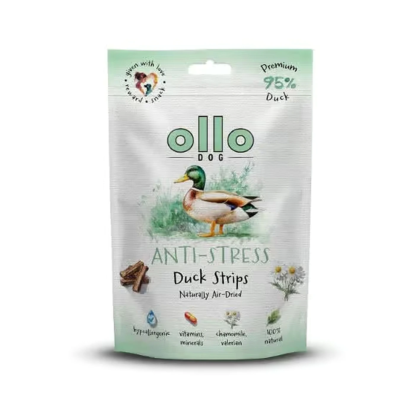 Ollo Air Dried Anti-Stress Duck Strips 80 g