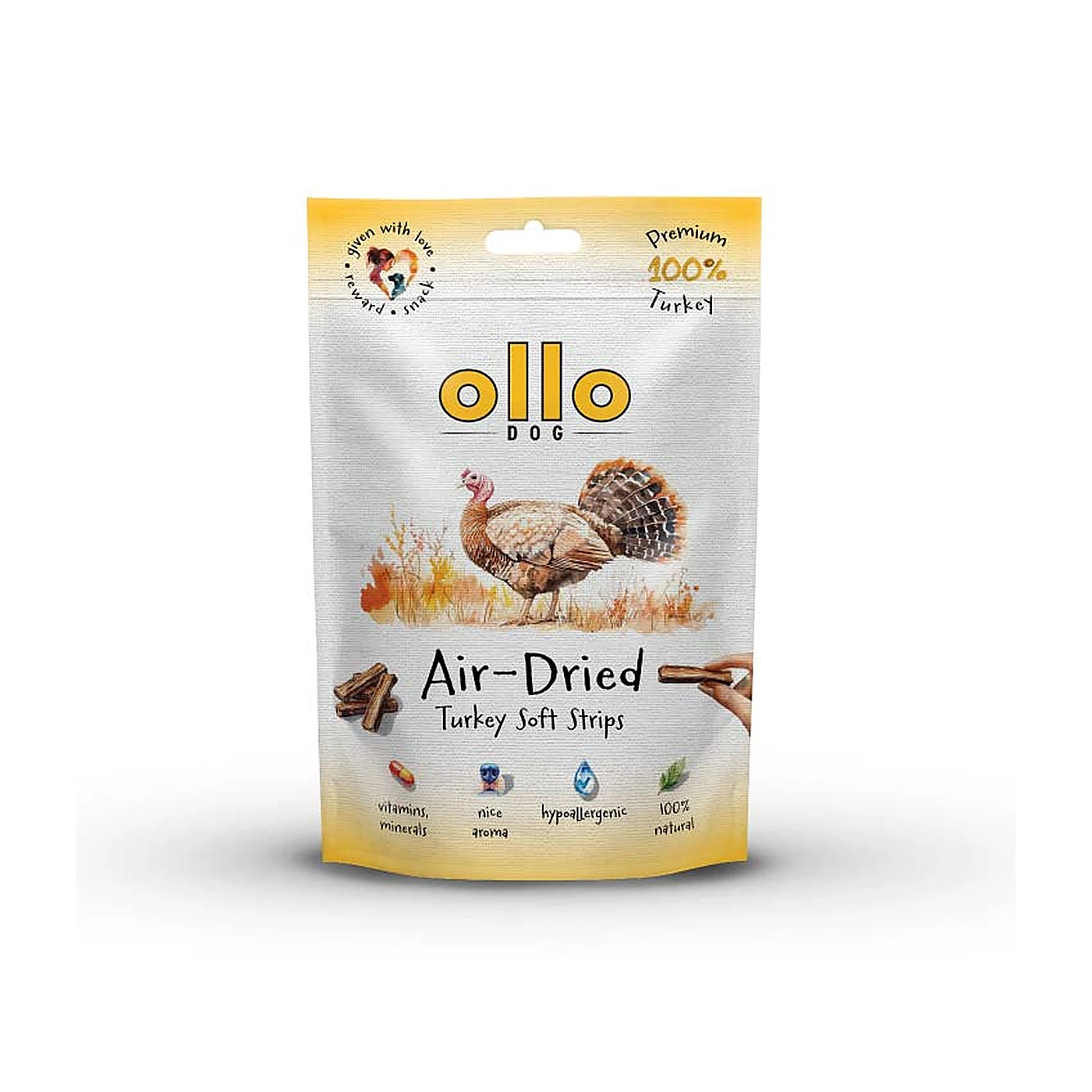 Ollo Air Dried 100% Turkey Strips 80 g