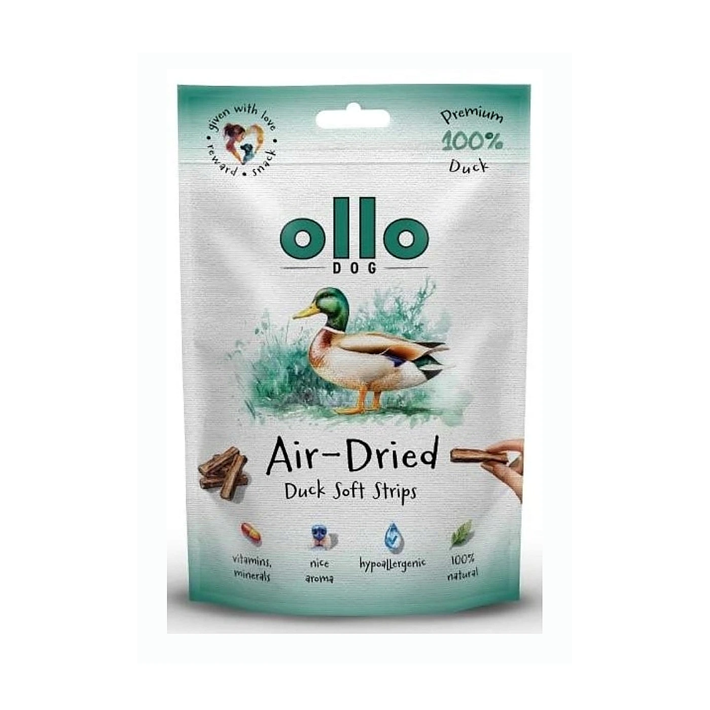 Ollo Air Dried 100% Duck Strips 80 g