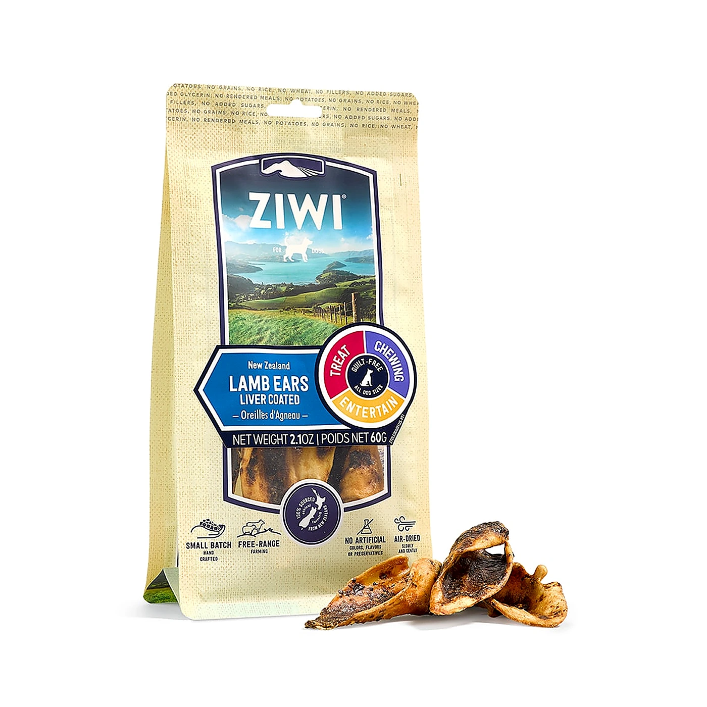 Ziwi Peak przysmaki dla psa Uszy Jagnięce 60 g