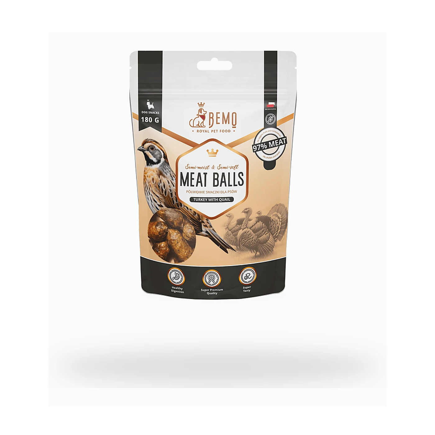Bemo Meat Balls Turkey with Quail - kulki indyk przepiórka 180g