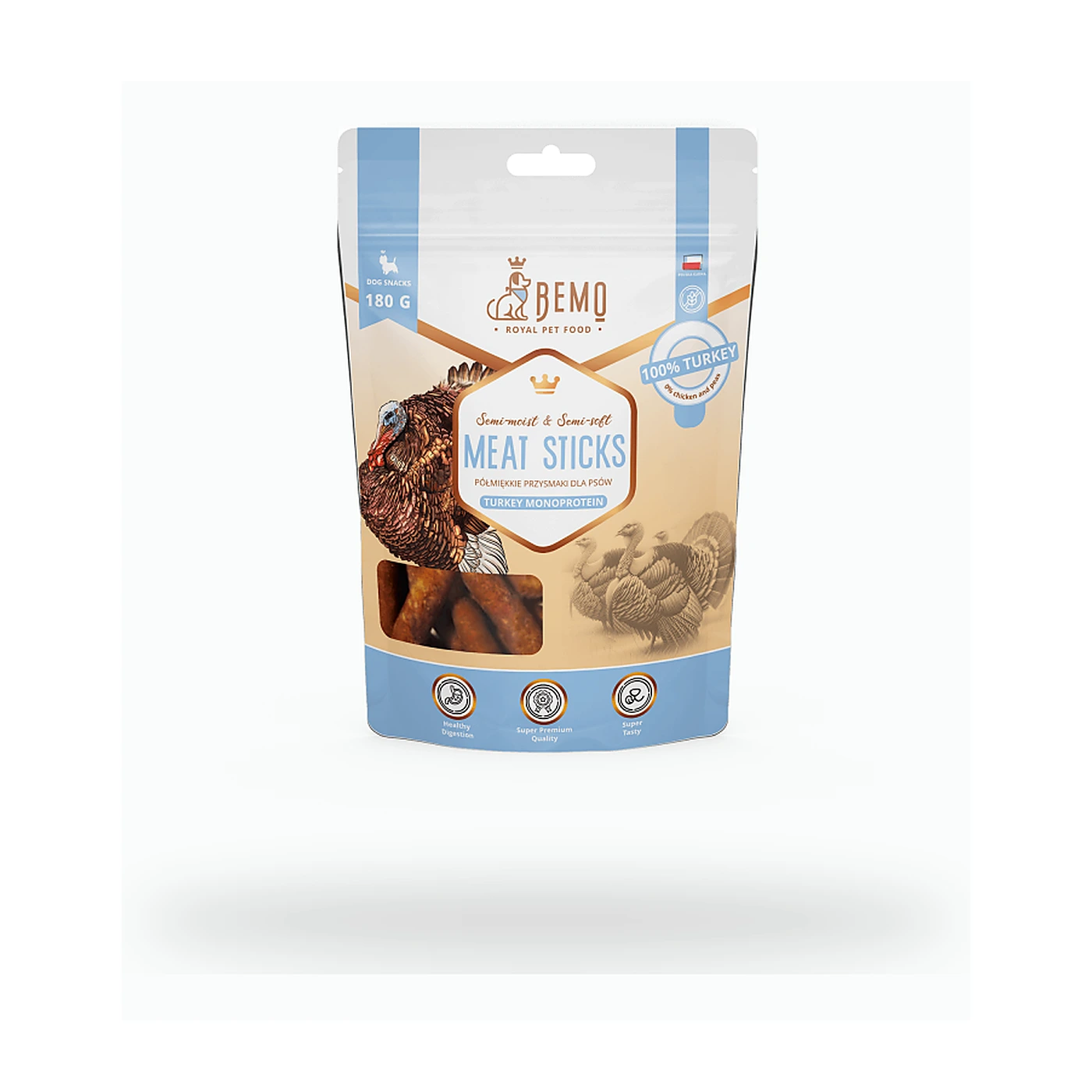 Bemo Meat Sticks Turkey 100% - paluszki indyk 180g