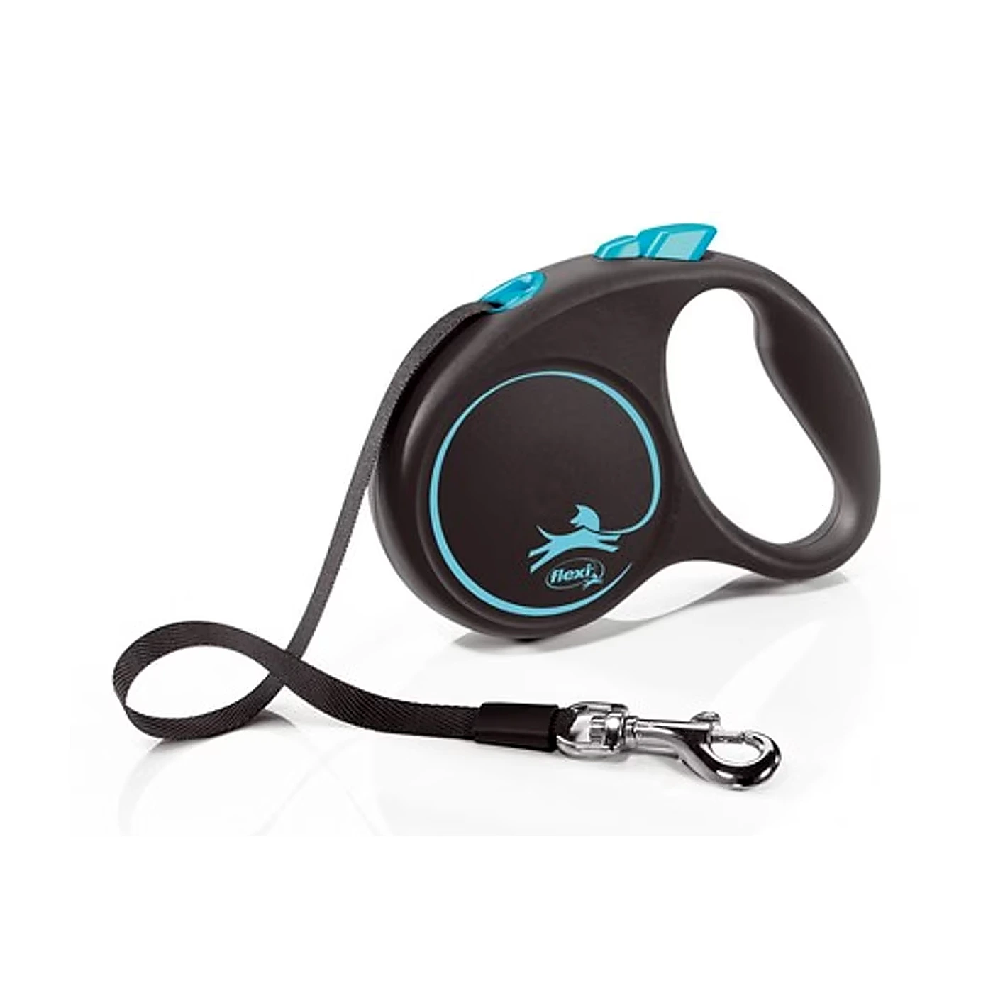 Smycz Flexi Black Design S taśma 5m 15kg niebieska