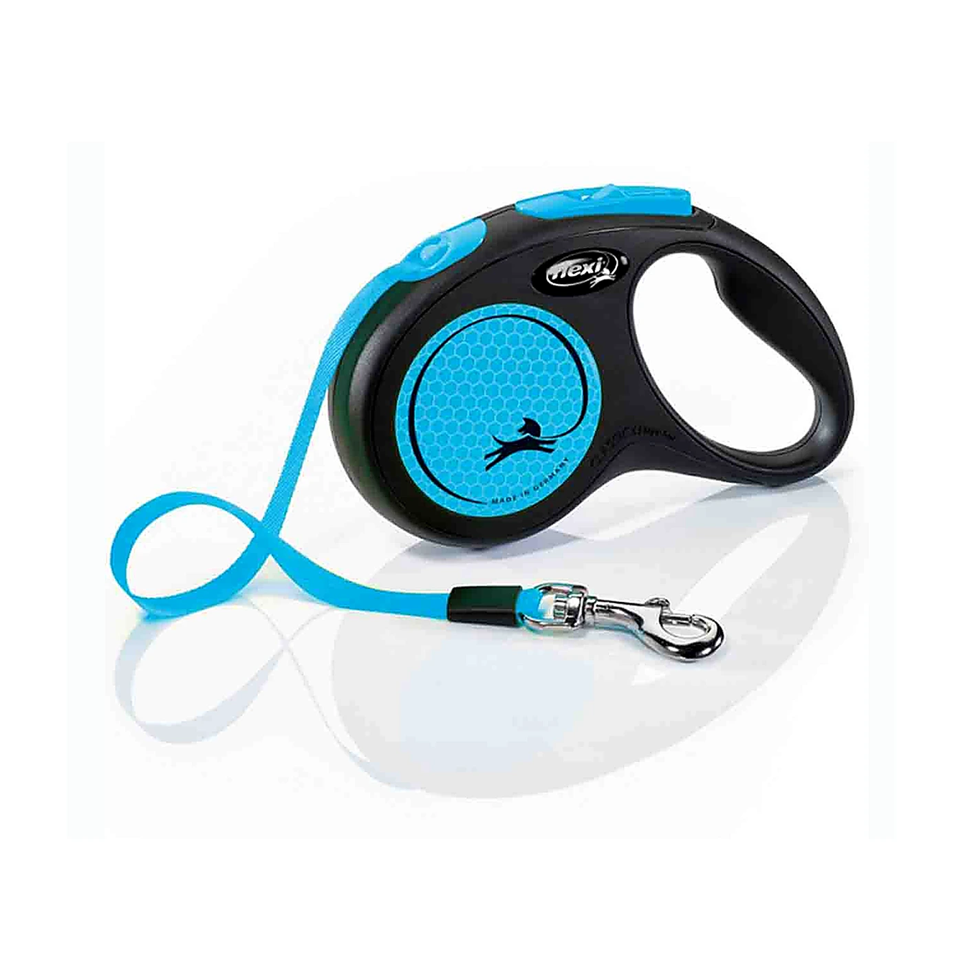 Smycz Flexi Classic M taśma 5m 25kg neon blue