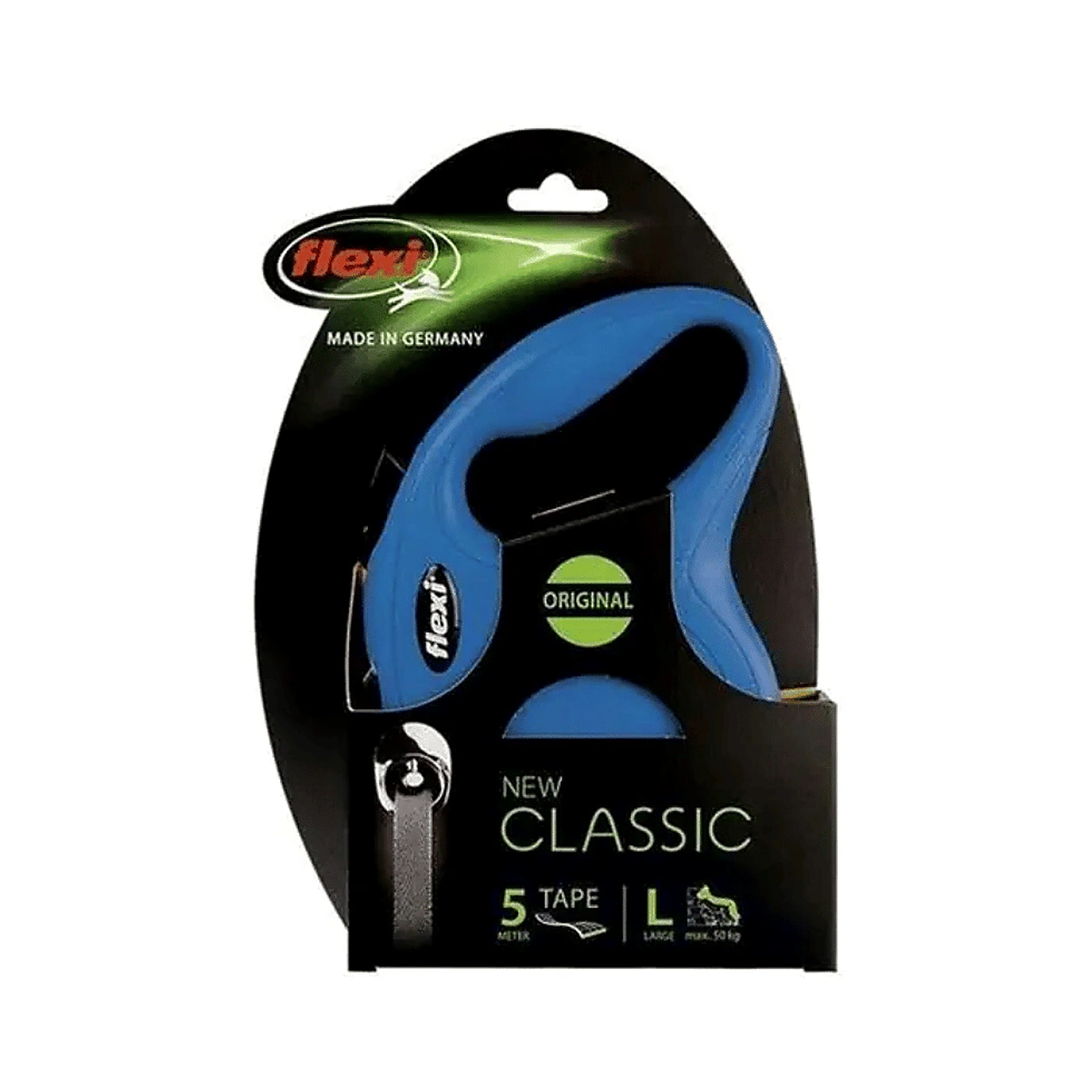 Smycz Flexi New Classic L taśma 5m 50kg niebieska